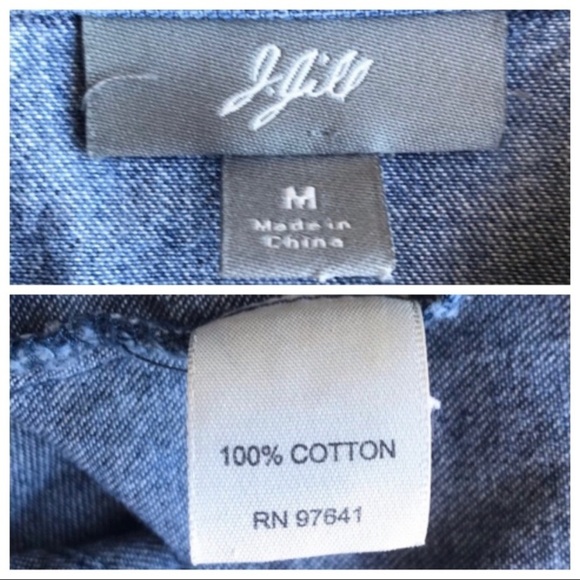 J Jill Blue Denim Pleated Shirt Size M - Picture 6 of 10